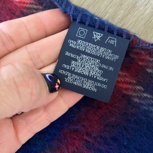 Vintage Ralph Lauren Plaid Blanket Throw Scarf 100% Acrylic - Picture 6 of 10